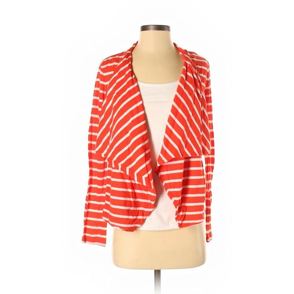 J. Crew Red & White Striped Open Front Cardigan XS - Picture 1 of 2